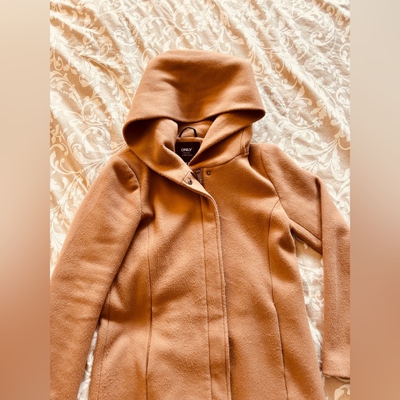 ONLY & SONS BEIGE / BROWN hooded coat - Picture 6 of 7